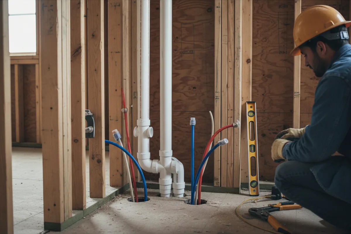 Drain and supply rough-in during Toilet Repair and Installation in Logan